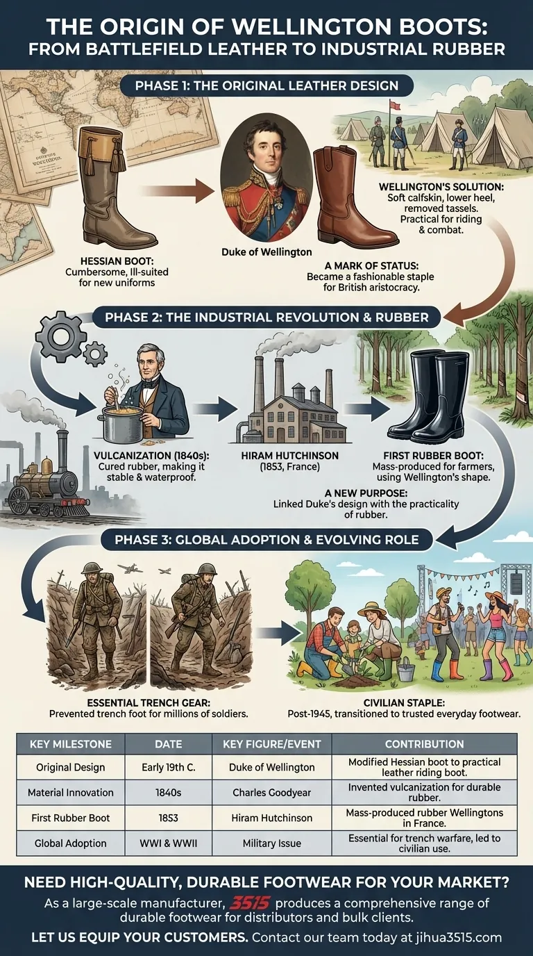 What is the origin of Wellington boots? From Duke's Design to Trench Warfare Visual Guide