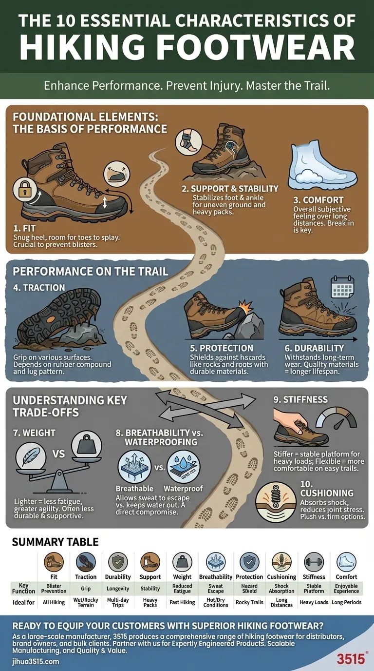 Was sind die 10 wichtigsten Merkmale von Wanderschuhen? Finden Sie die perfekte Balance für Ihren Trail Visuelle Anleitung
