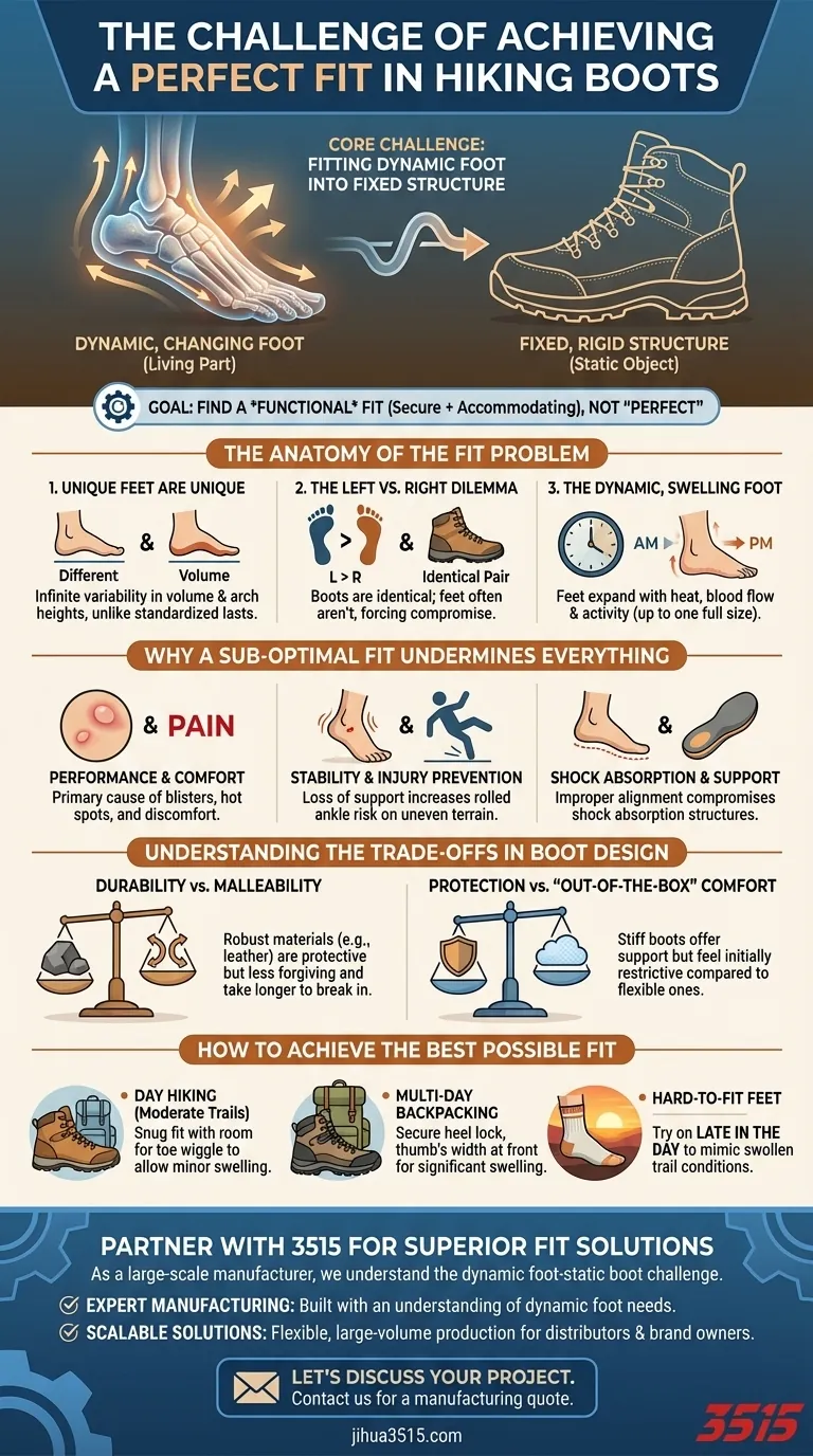 ما هي العوامل التي تجعل تحقيق المقاس المثالي لأحذية المشي لمسافات طويلة تحديًا؟ اكتشف مقاسك الوظيفي دليل مرئي