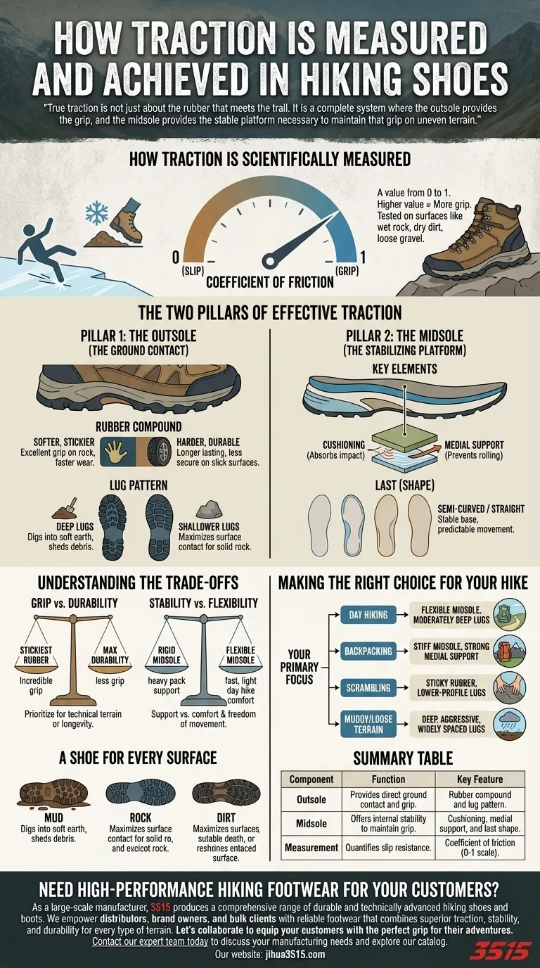 등산화의 접지력은 어떻게 측정되고 확보되나요? 모든 트레일에 맞는 마스터 그립 & 안정성 시각적 가이드
