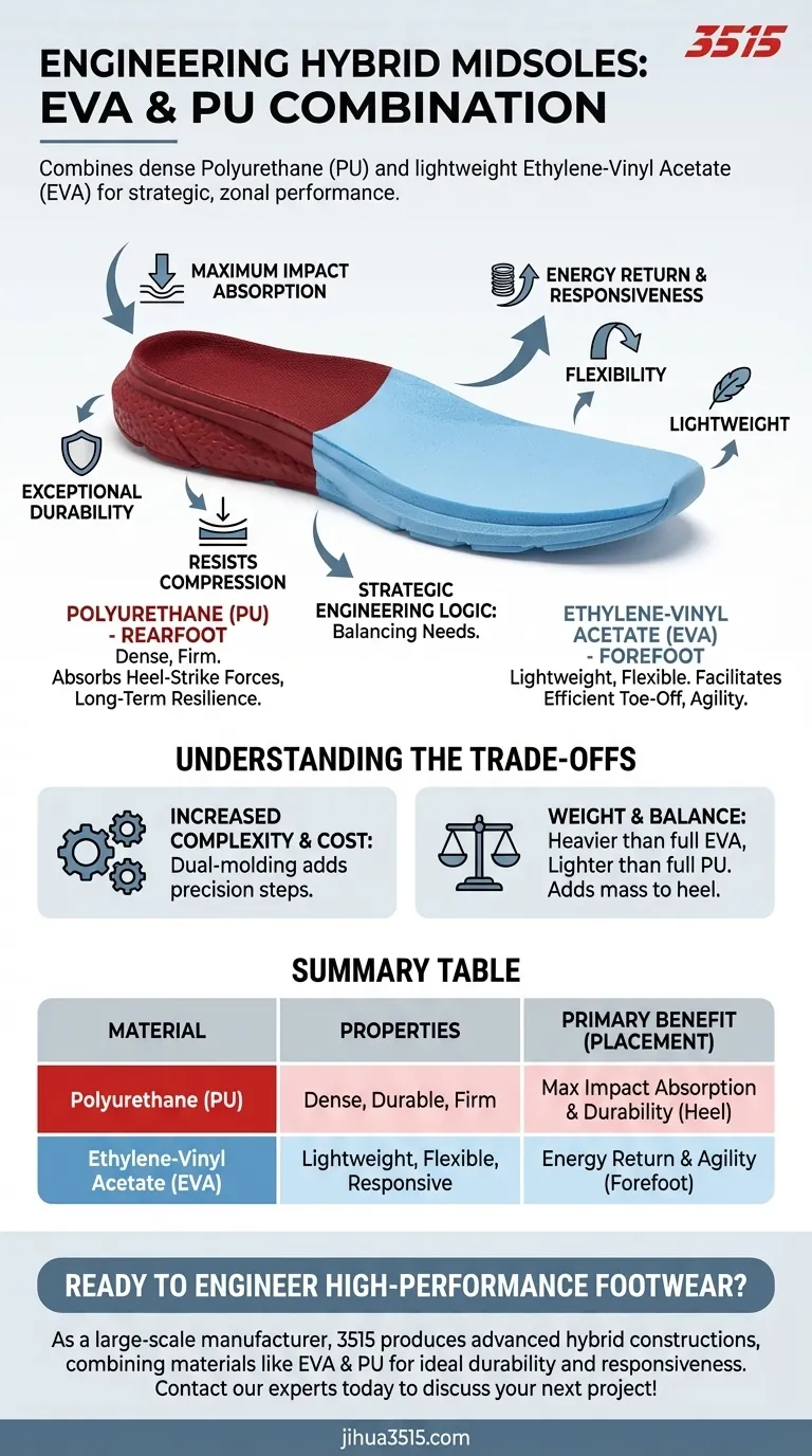 How are EVA and PU combined in midsole design? Achieve Optimal Cushioning & Durability Visual Guide
