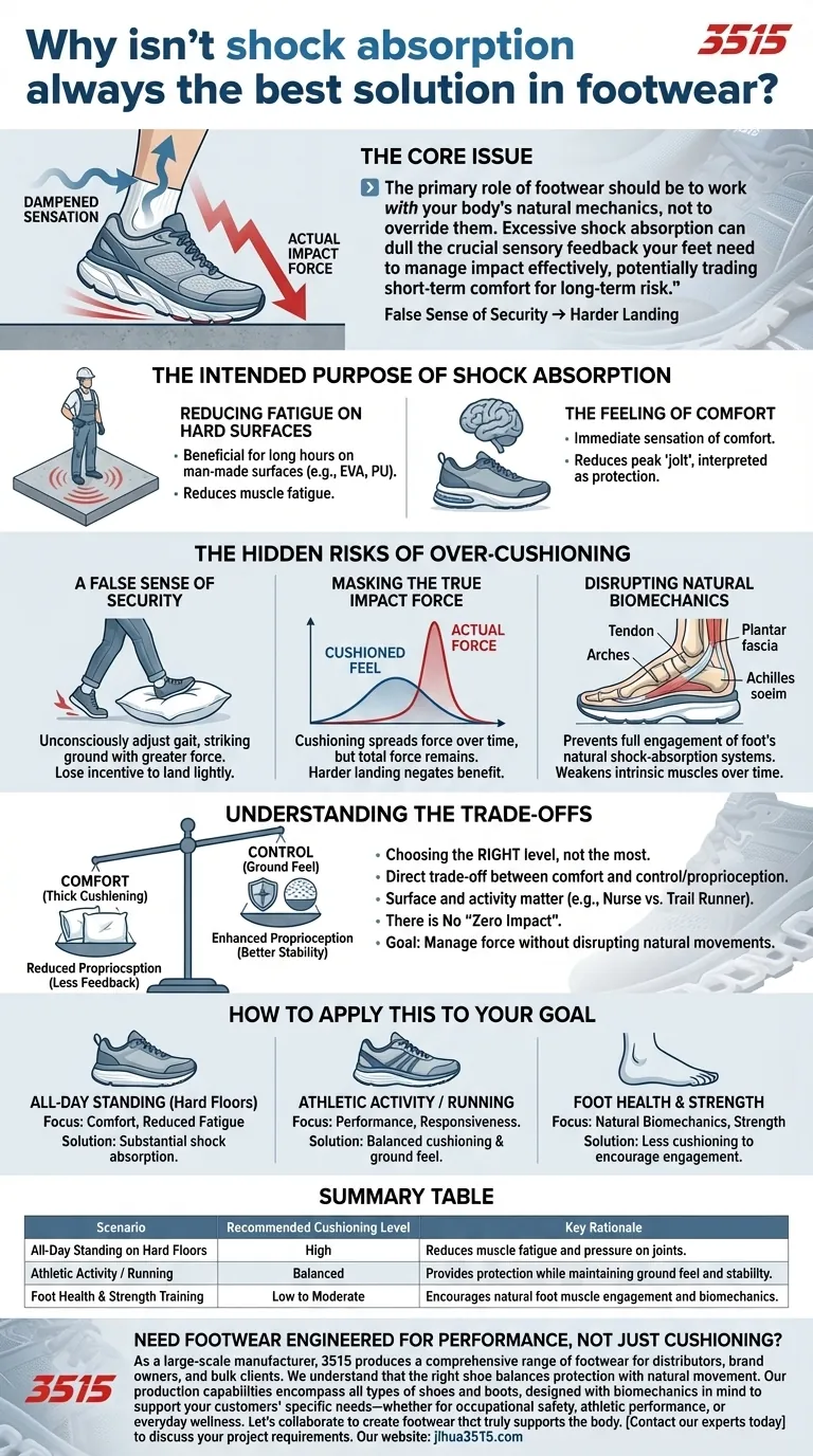 충격 흡수가 항상 신발에 최적의 해결책이 아닌 이유는 무엇인가요? 균형, 편안함, 생체 역학 시각적 가이드