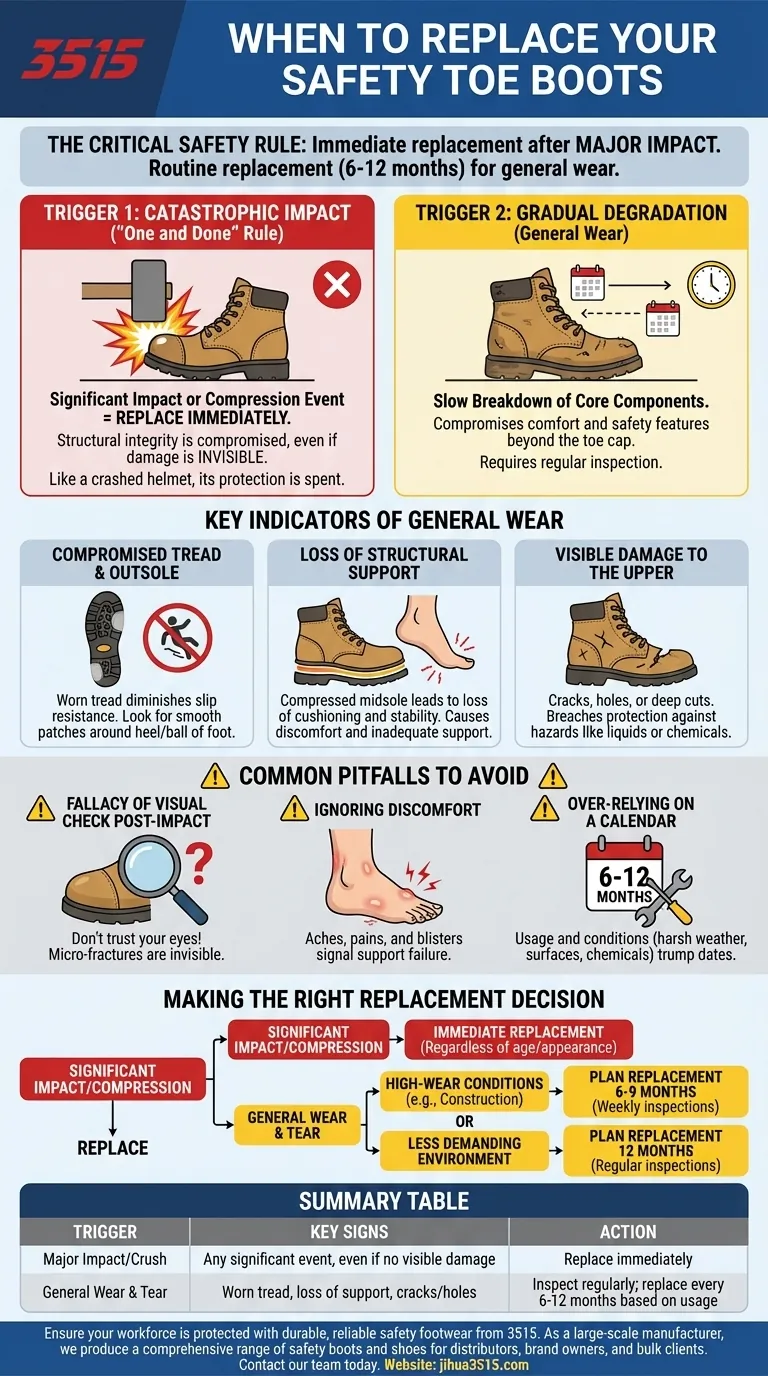 Quando uma biqueira de segurança deve ser substituída? Um guia para a segurança proativa do calçado Guia Visual