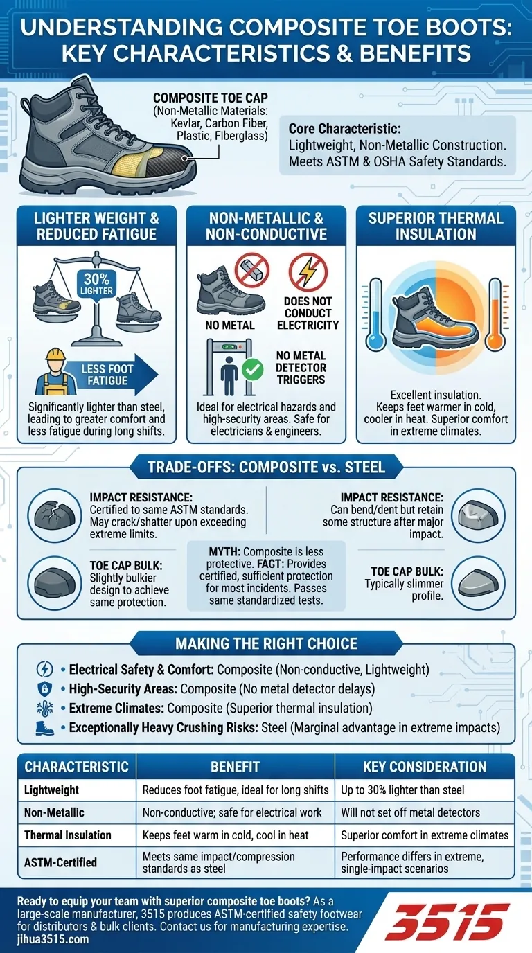 Quelles sont les caractéristiques des bottes à embout composite ? Chaussures de sécurité légères et non conductrices Guide Visuel