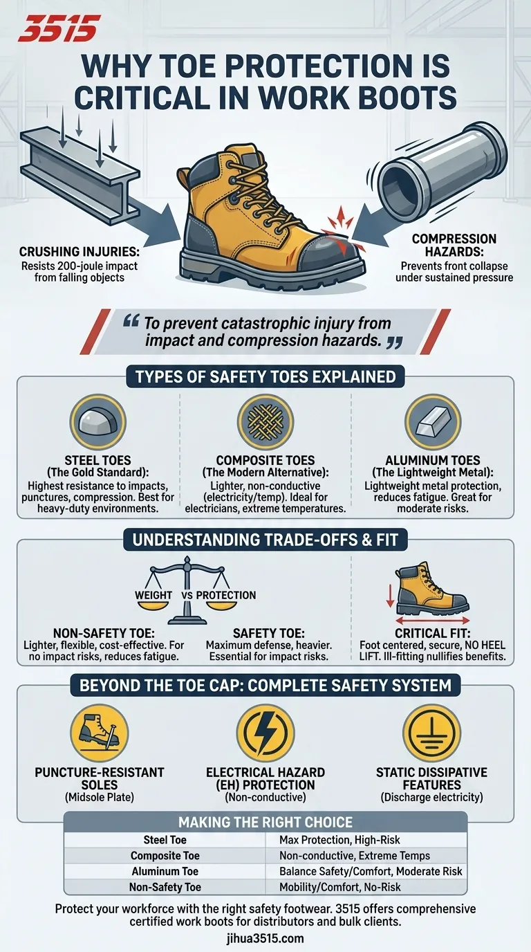 Почему защита носка важна в рабочей обуви? Важная безопасность для опасных рабочих сред Визуальное руководство
