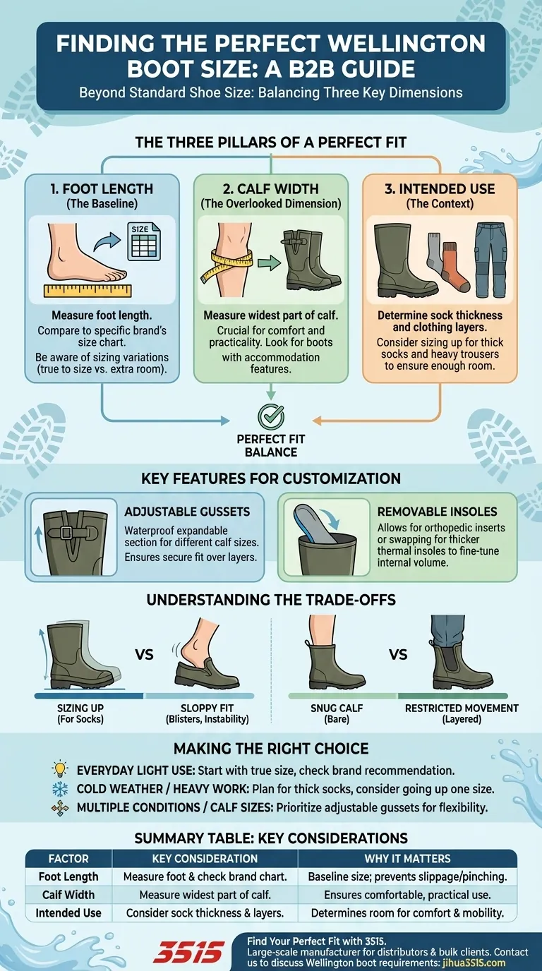 완벽한 웰링턴 부츠 사이즈를 찾을 때 고려해야 할 요소는 무엇인가요? 편안함과 성능을 보장하세요. 시각적 가이드
