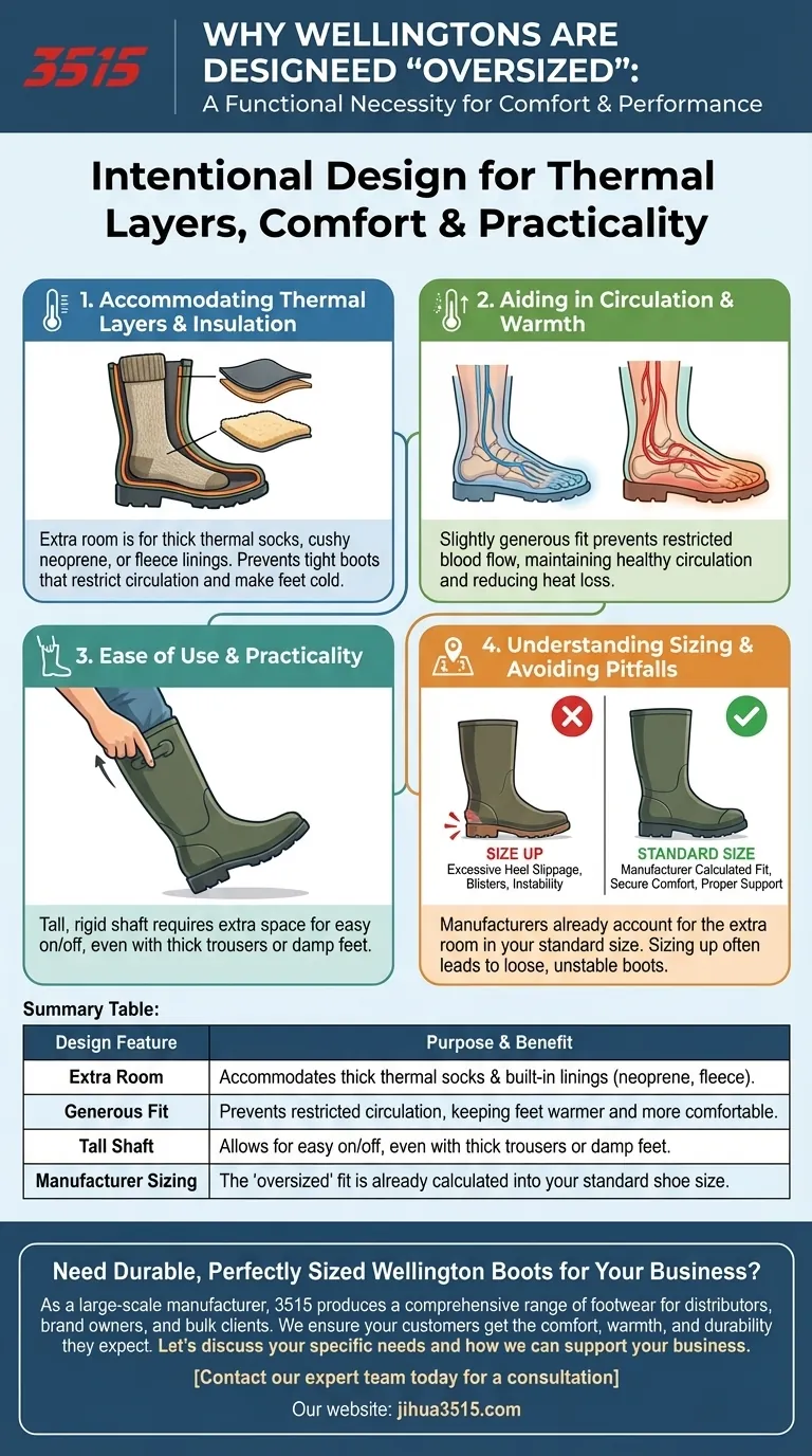 ¿Por qué las botas de agua están diseñadas para ser un poco holgadas? | Maximiza la comodidad y el calor Guía Visual