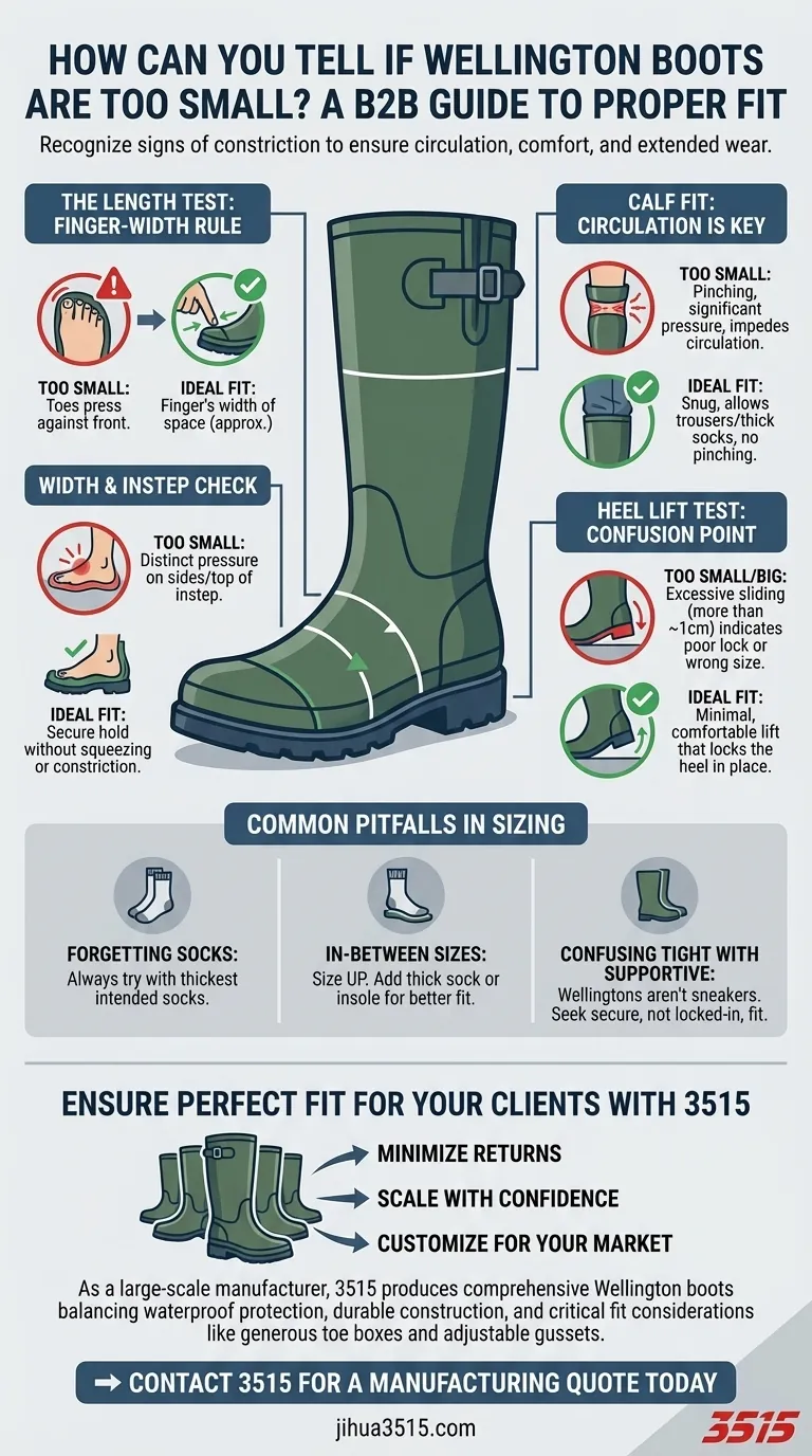 ¿Cómo saber si las botas Wellington son demasiado pequeñas? 4 comprobaciones clave de ajuste para la comodidad durante todo el día Guía Visual