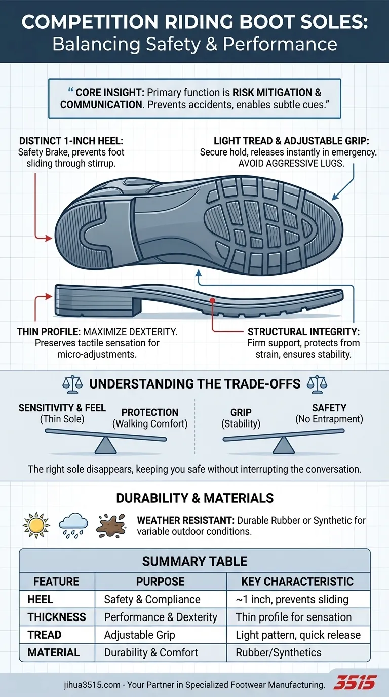 競技用ライディングブーツのソールにはどのような特徴が必要ですか？安全性と最高のパフォーマンスを確保する ビジュアルガイド