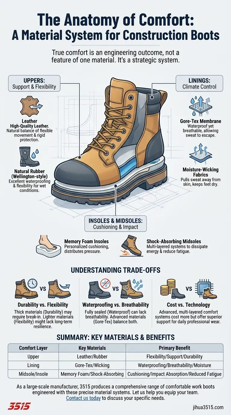 Quali materiali offrono comfort negli scarponi da lavoro? Sblocca il comfort per tutto il giorno per la tua forza lavoro Guida Visiva