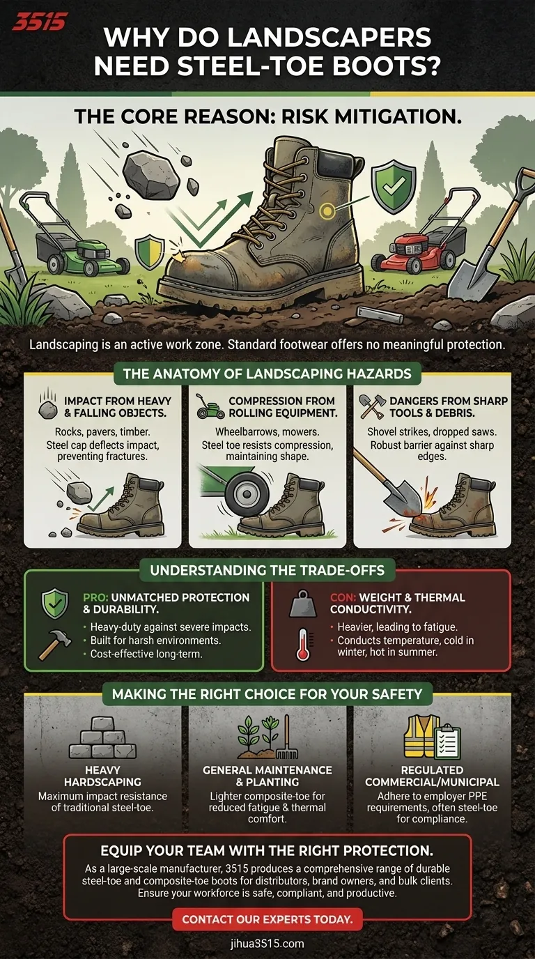 Perché i giardinieri hanno bisogno di scarponi con punta in acciaio? Protezione essenziale per un lavoro pericoloso Guida Visiva