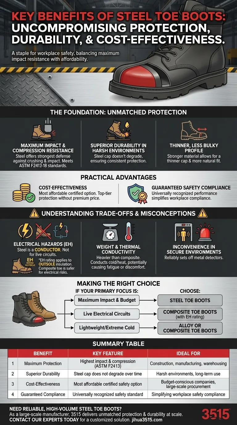 What are the key benefits of steel toe boots? Unmatched Protection & Durability Visual Guide