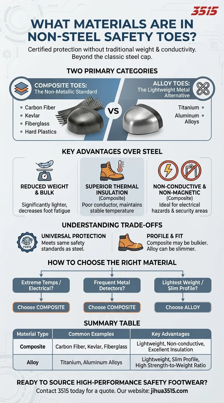 Welche Materialien werden bei Nicht-Stahl-Schutzkappen verwendet? Ein Leitfaden zu leichterer, sichererer Fußbekleidung Visuelle Anleitung