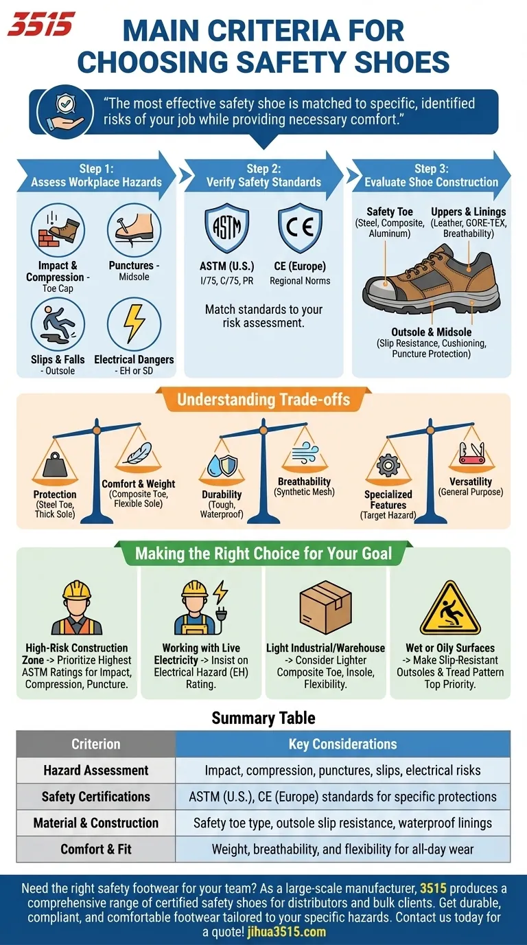 选择安全鞋时需要考虑的主要标准是什么？工作场所保护指南 图解指南