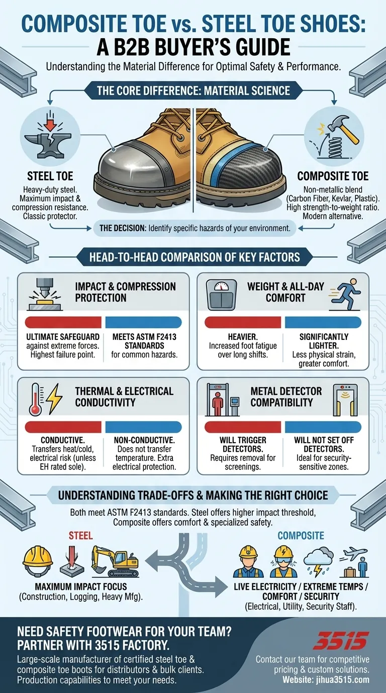 Was sind die Hauptunterschiede zwischen Composite-Zehen- und Stahlkappenschuhen? Wählen Sie den richtigen Sicherheitsschuh Visuelle Anleitung
