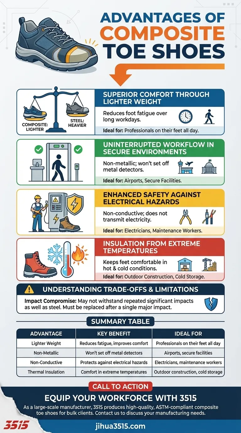 Was sind die Vorteile von Sicherheitsschuhen mit Composite-Zehenschutzkappe? Überlegene Sicherheit und Komfort Visuelle Anleitung