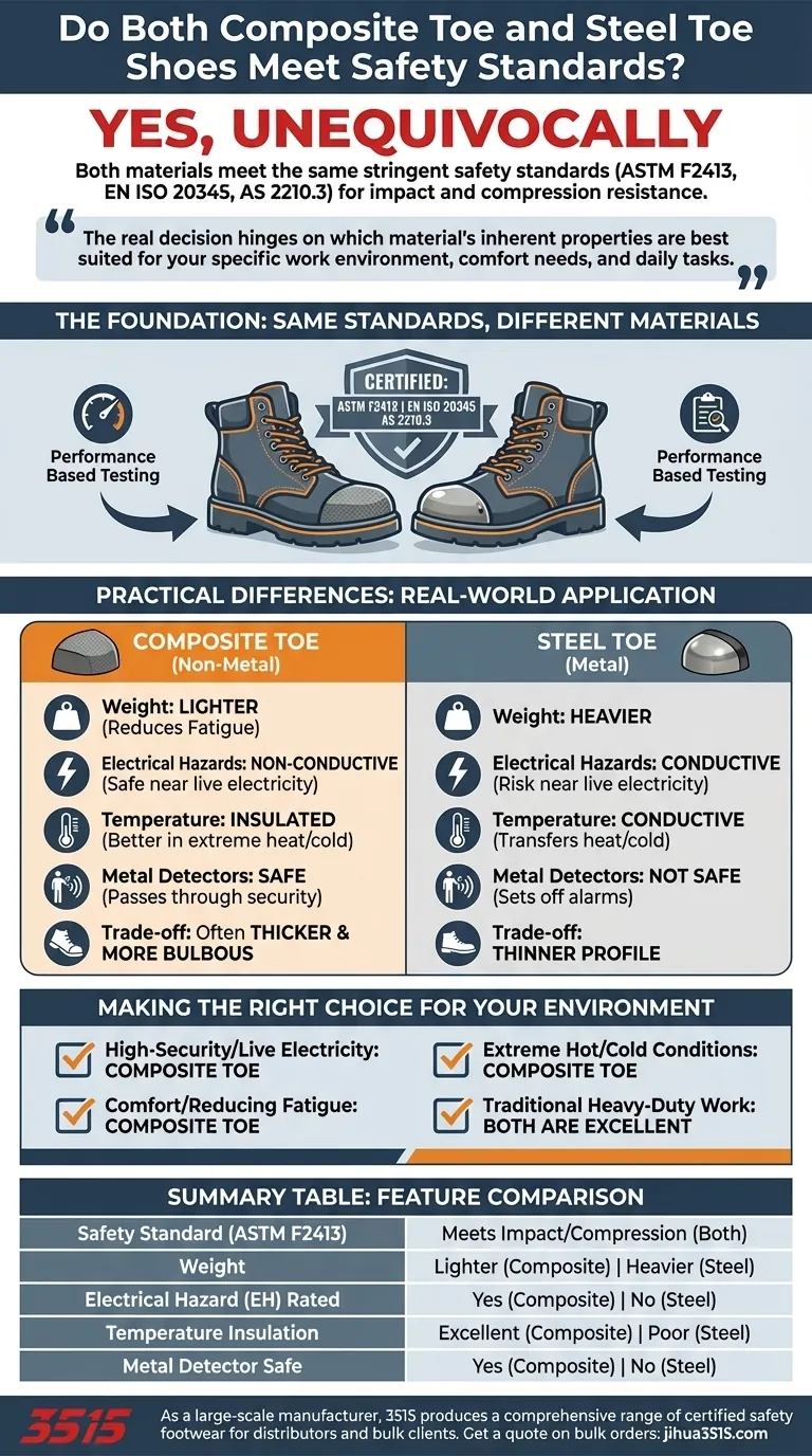 Entrambe le scarpe con punta composita e punta in acciaio soddisfano gli standard di sicurezza? Trova la calzata giusta per il tuo lavoro. Guida Visiva