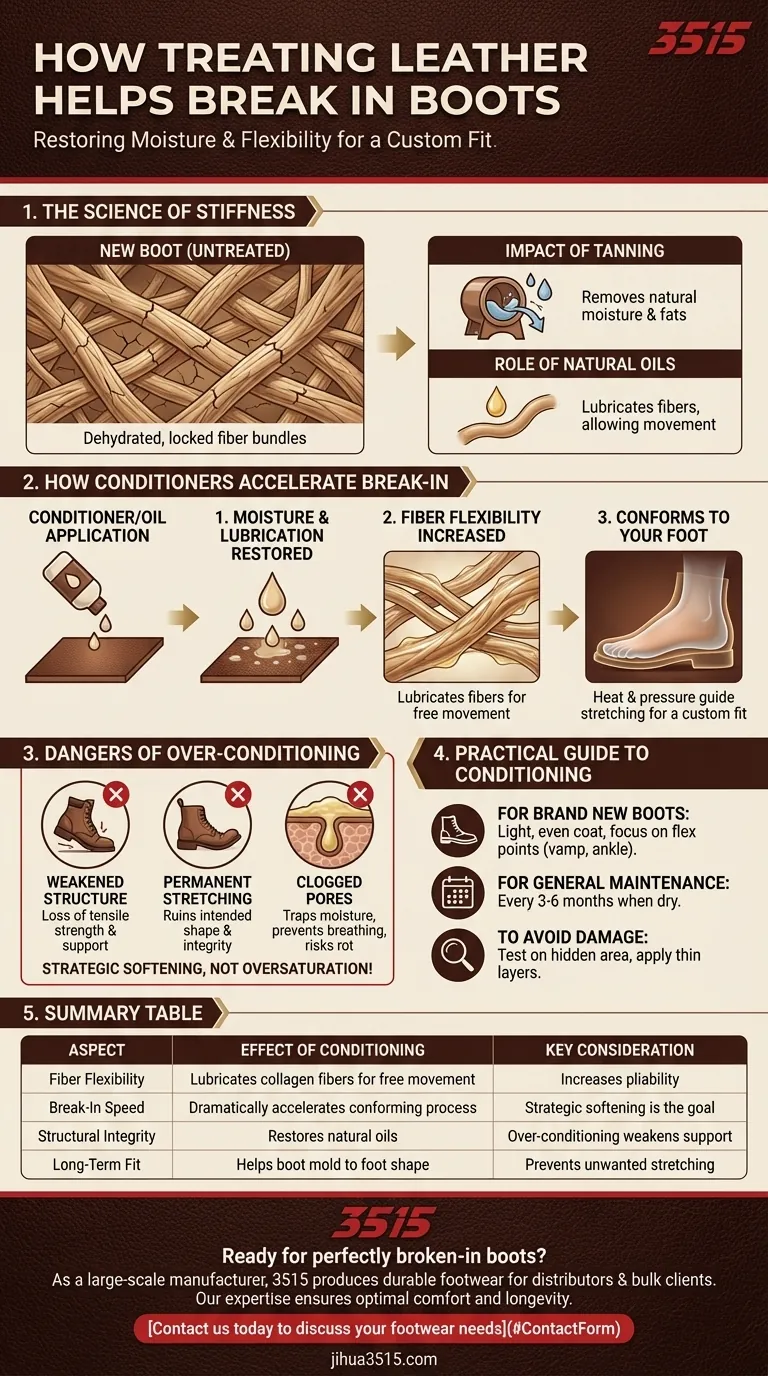 Как обработка кожи помогает разнашивать ботинки? Ключ к более мягкой и удобной обуви Визуальное руководство
