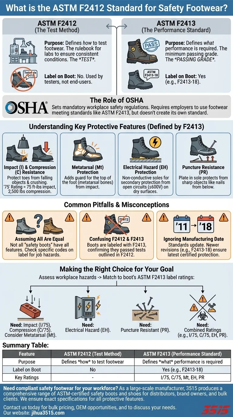 Qual é a norma ASTM F2412 para calçado de segurança? O Guia Definitivo para Normas de Calçado de Proteção Guia Visual