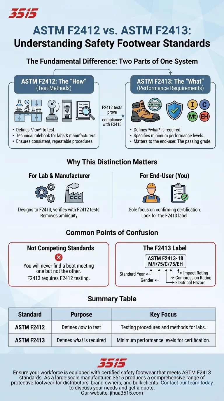 ¿Cómo difieren las normas ASTM F2412 y ASTM F2413? Una guía para el cumplimiento del calzado de seguridad Guía Visual