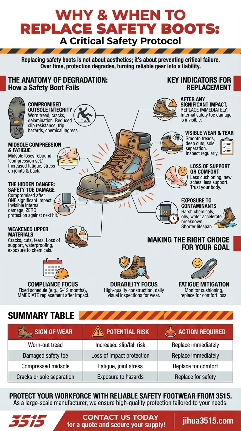 لماذا من المهم استبدال أحذية السلامة بمرور الوقت؟ تجنب المخاطر الخفية وضمان الحماية دليل مرئي