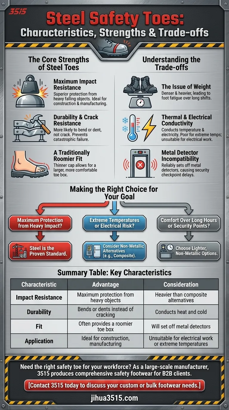 ما هي خصائص رؤوس الأصابع الفولاذية الواقية؟ دليل للحماية القصوى من الصدمات دليل مرئي