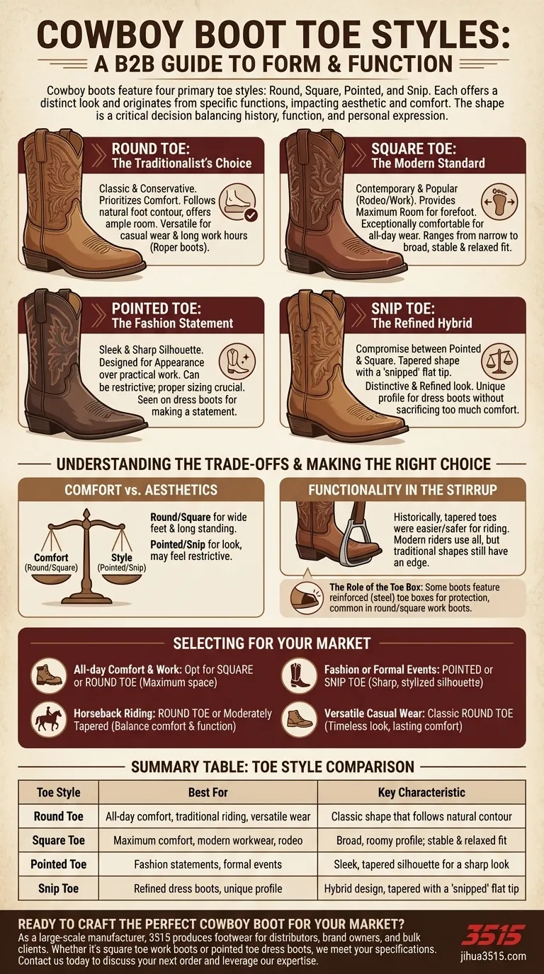 ما هي أنماط مقدمة الحذاء المختلفة لأحذية رعاة البقر؟ اعثر على المقاس المثالي لعملك أو لأغراض الموضة دليل مرئي