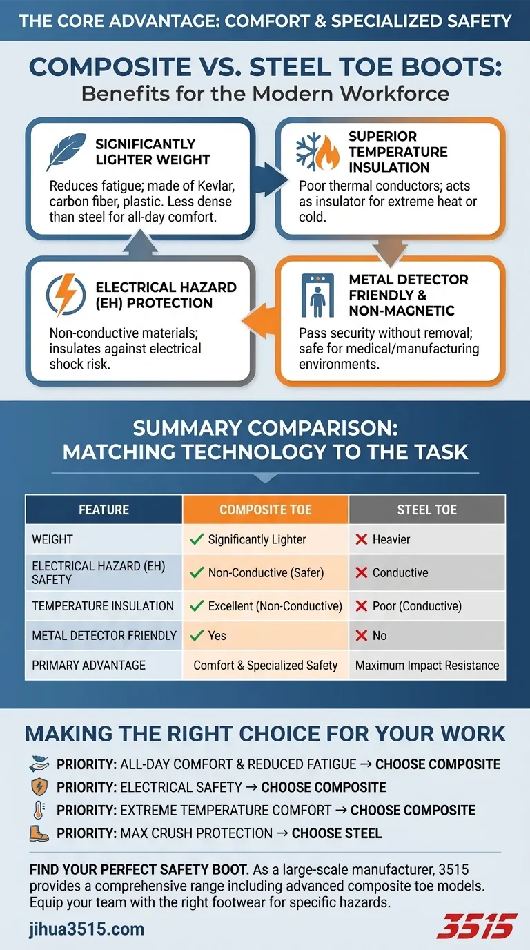 Каковы основные преимущества рабочих ботинок с композитным подноском? Легче, безопаснее и удобнее Визуальное руководство