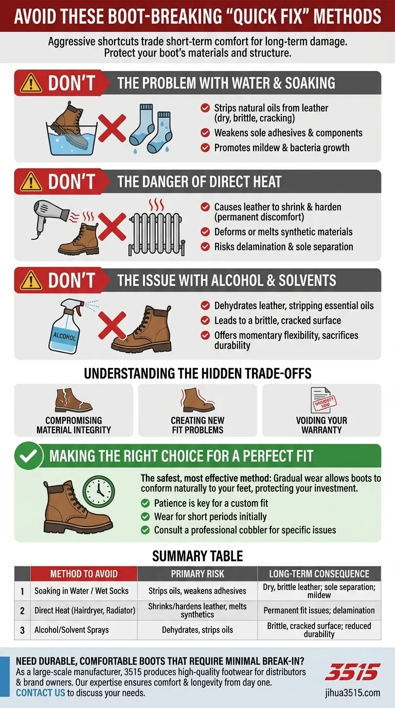 Quelles sont les méthodes à éviter lors du rodage des bottes ? Protégez votre investissement et assurez un ajustement parfait Guide Visuel