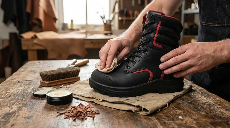 Was ist der Vorteil der Verwendung einer Lederpflegcreme für Arbeitsstiefel? Verhindert Rissbildung & verlängert die Lebensdauer der Stiefel