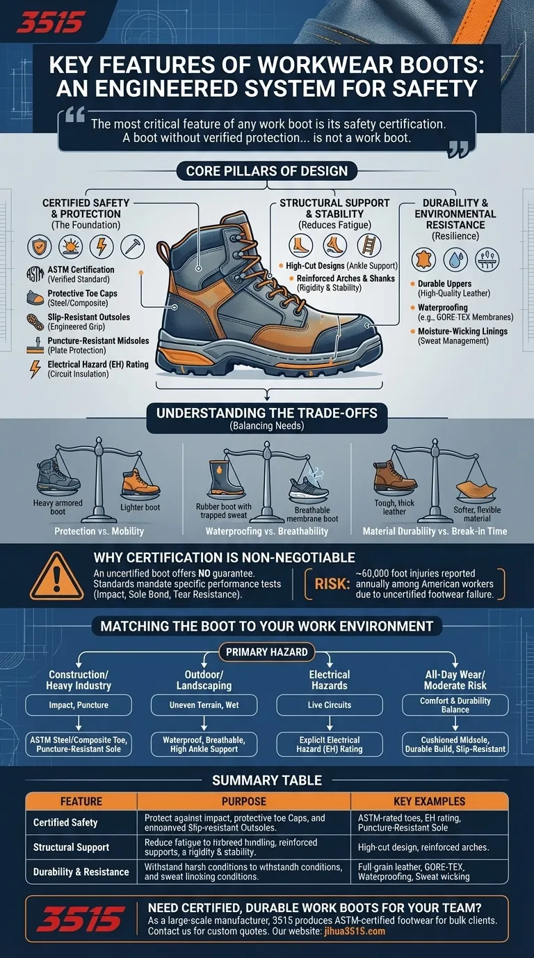Was sind die Hauptmerkmale von Arbeitsstiefeln? Ein Leitfaden zu zertifizierter Sicherheit und Haltbarkeit Visuelle Anleitung