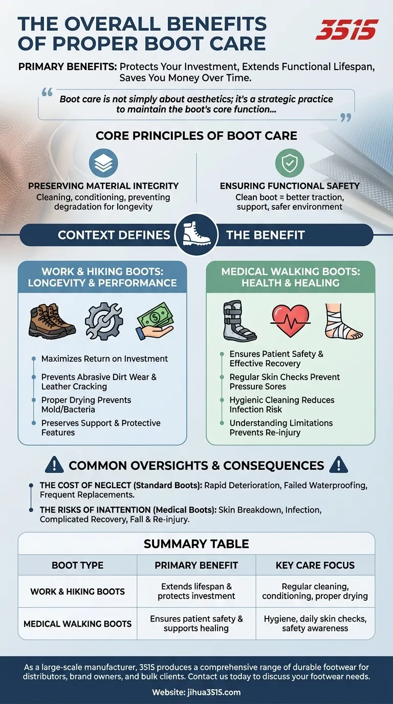 Quali sono i benefici generali del seguire questi consigli per la cura degli stivali? Proteggi il tuo investimento e il tuo benessere Guida Visiva