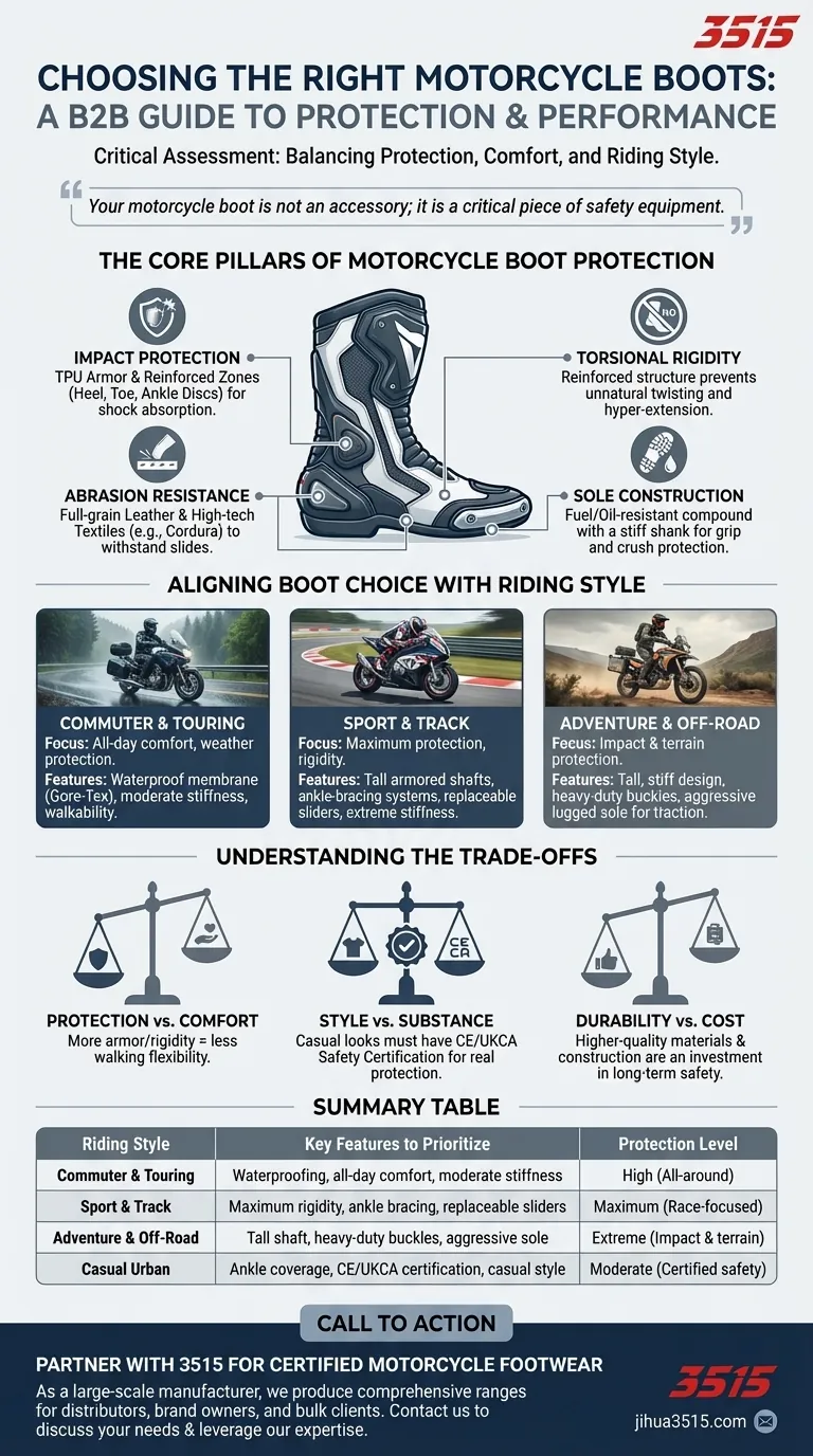 ما هي العوامل التي يجب مراعاتها عند اختيار أحذية الدراجات النارية؟ ابحث عن المقاس المناسب لرحلتك دليل مرئي