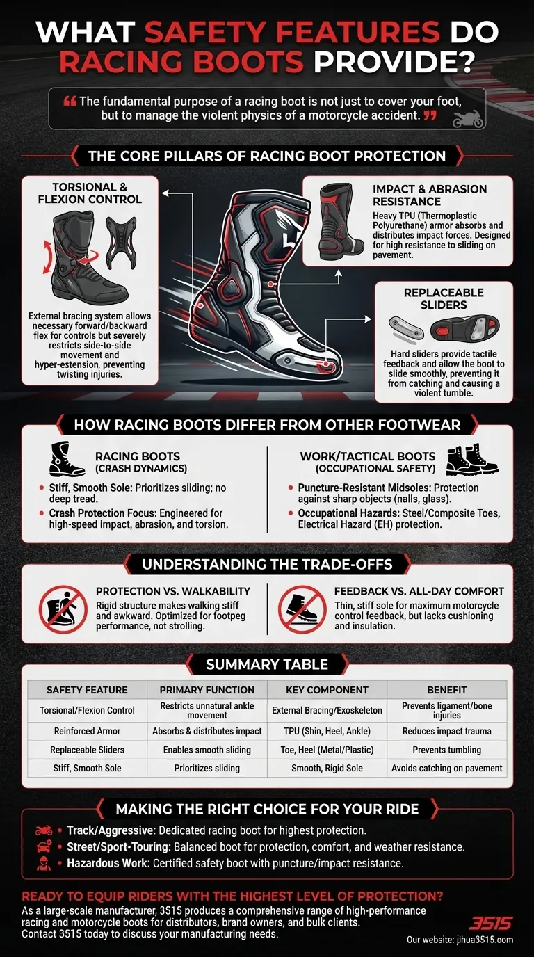 Que recursos de segurança as botas de corrida oferecem? Projetadas para a Máxima Proteção do Piloto Guia Visual