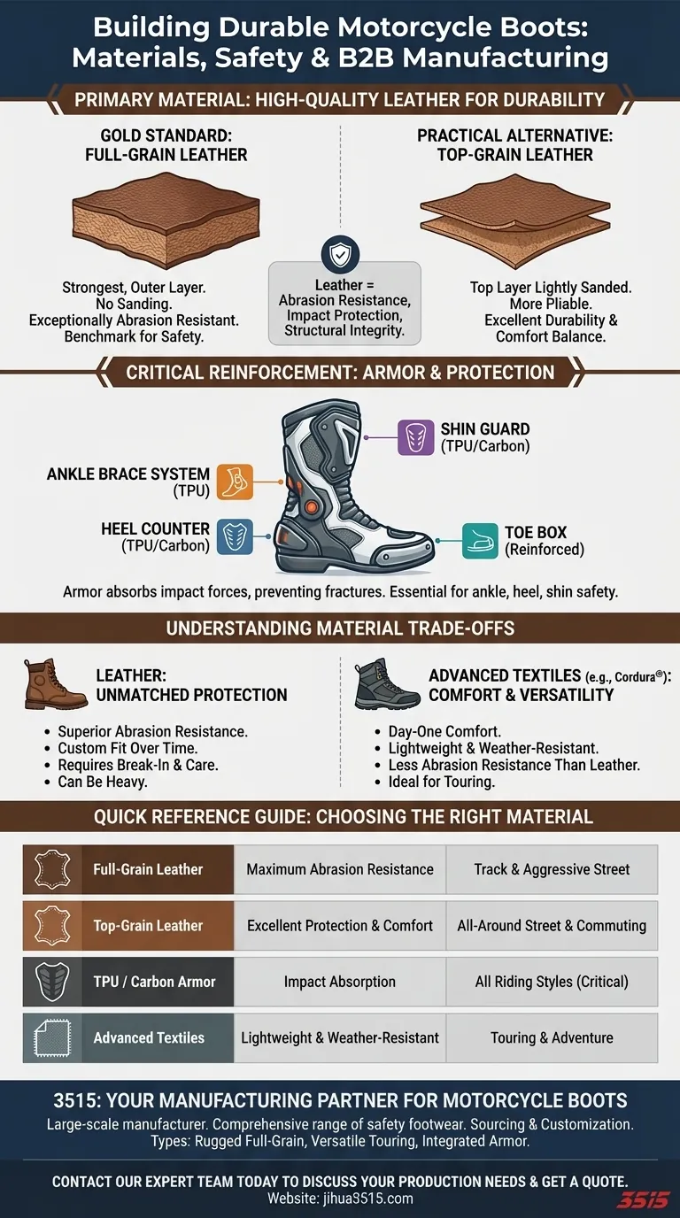 Quali materiali sono raccomandati per stivali da moto resistenti? Scegli il meglio per la massima protezione del pilota Guida Visiva