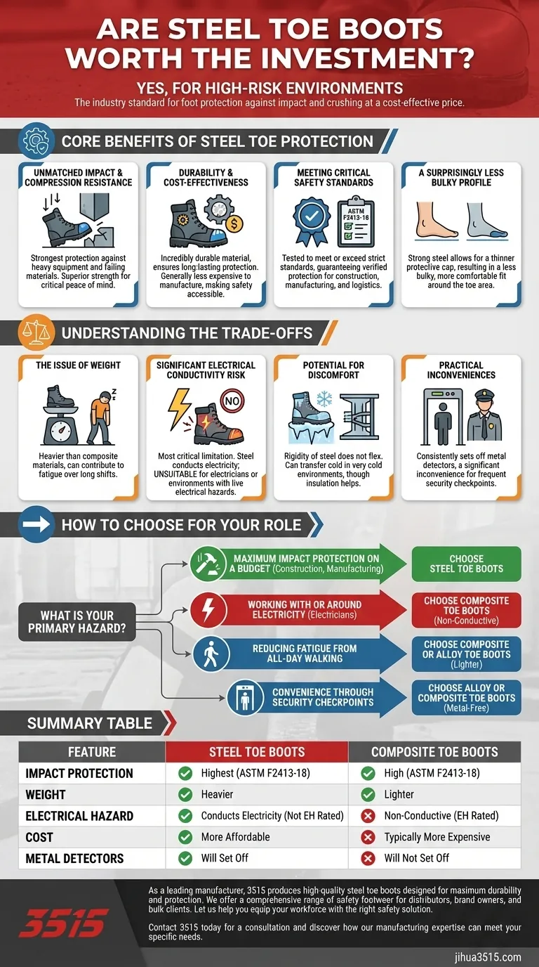 Les bottes à embout d'acier valent-elles l'investissement ? Protection inégalée pour les travaux dangereux Guide Visuel
