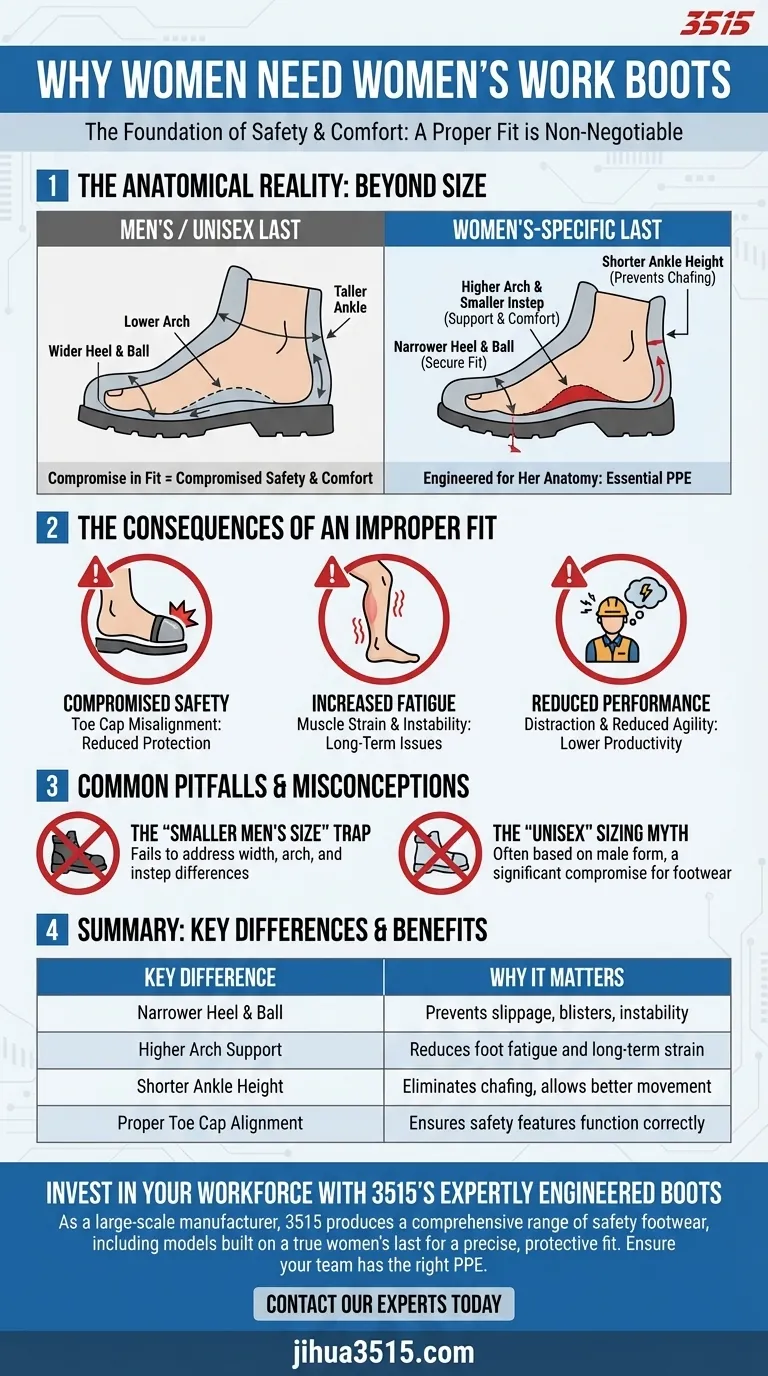 ¿Por qué es importante que las mujeres usen botas de trabajo diseñadas específicamente para ellas? El papel fundamental del ajuste anatómico Guía Visual