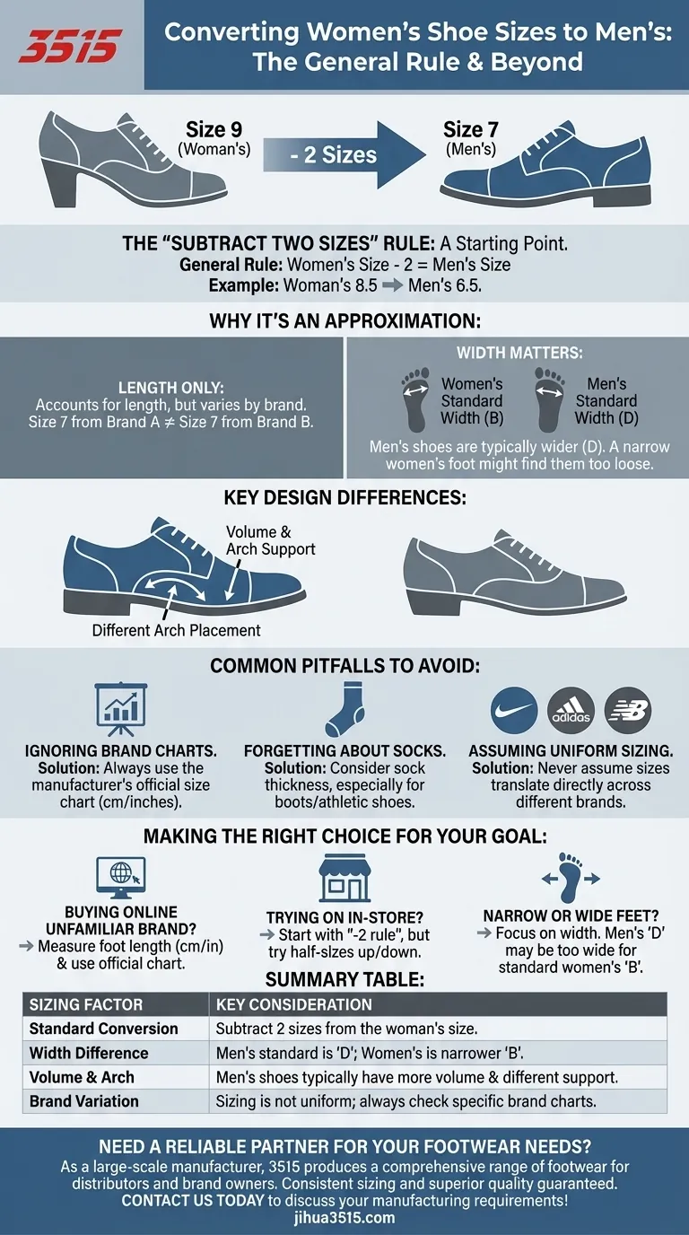 Was ist die allgemeine Regel für die Umrechnung von Damenschuhgrößen in Herrengrößen? Ein Leitfaden zur perfekten Passform Visuelle Anleitung