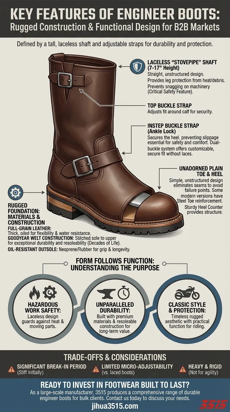 엔지니어 부츠의 주요 특징은 무엇인가요? 비교할 수 없는 내구성과 상징적인 스타일을 발견하세요. 시각적 가이드