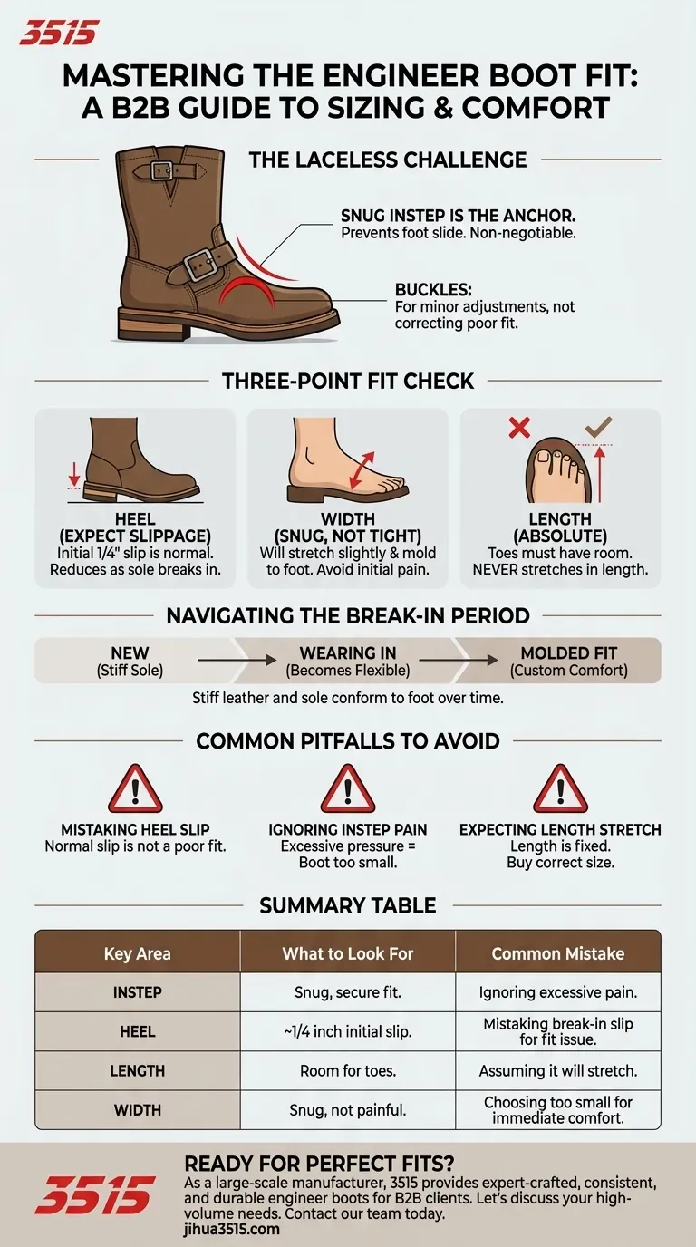 엔지니어 부츠 사이즈 선정 및 착용 시 고려해야 할 사항은 무엇인가요? 최대 편안함을 위한 레이스리스 핏 마스터하기 시각적 가이드