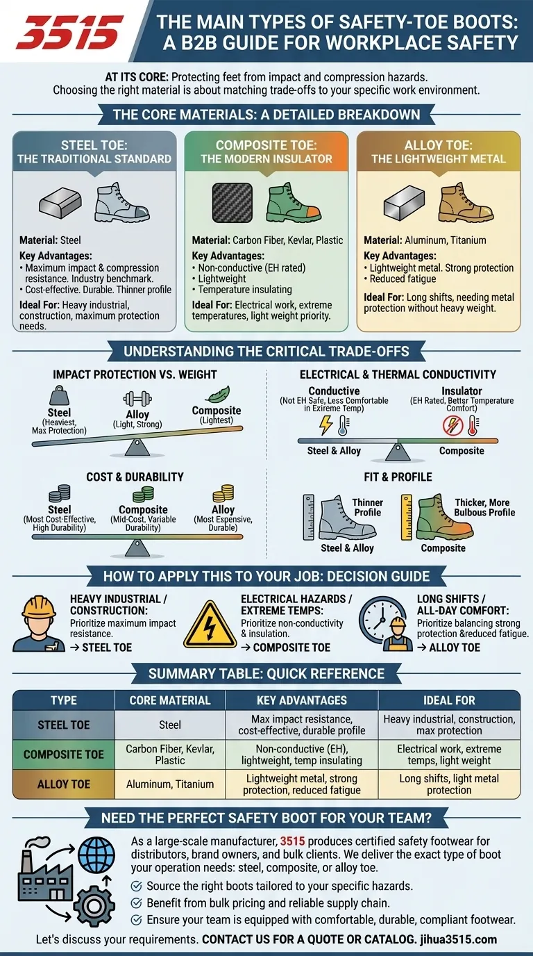 What are the main types of safety-toe boots? Choose the Right Protection for Your Job Visual Guide