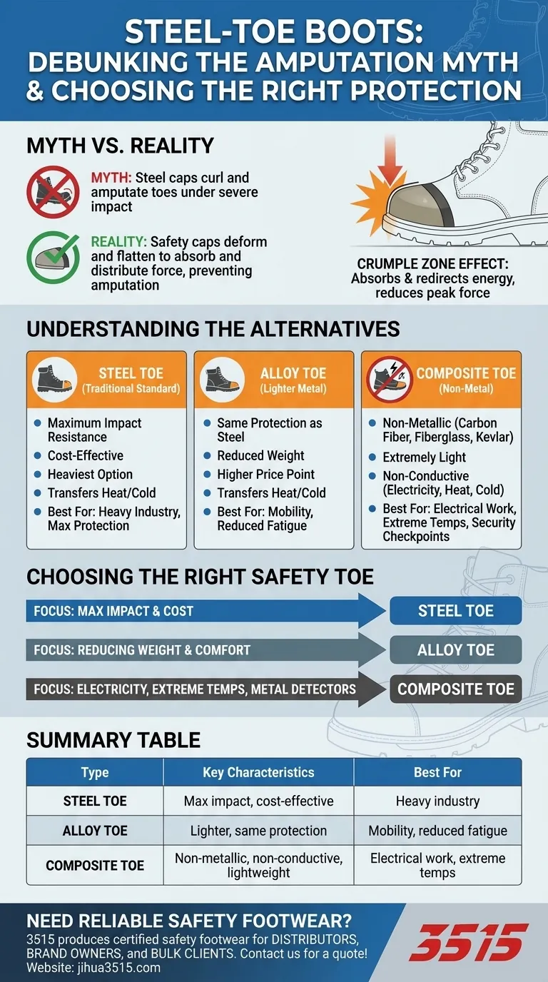 Каков миф о ботинках со стальным носком, и правда ли это? Развенчание риска ампутации Визуальное руководство