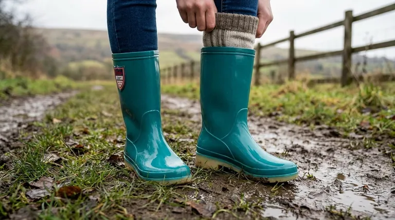 如果有人在选择威灵顿靴子时处于两个尺码之间,应该怎么做?选择大一码以获得完美贴合