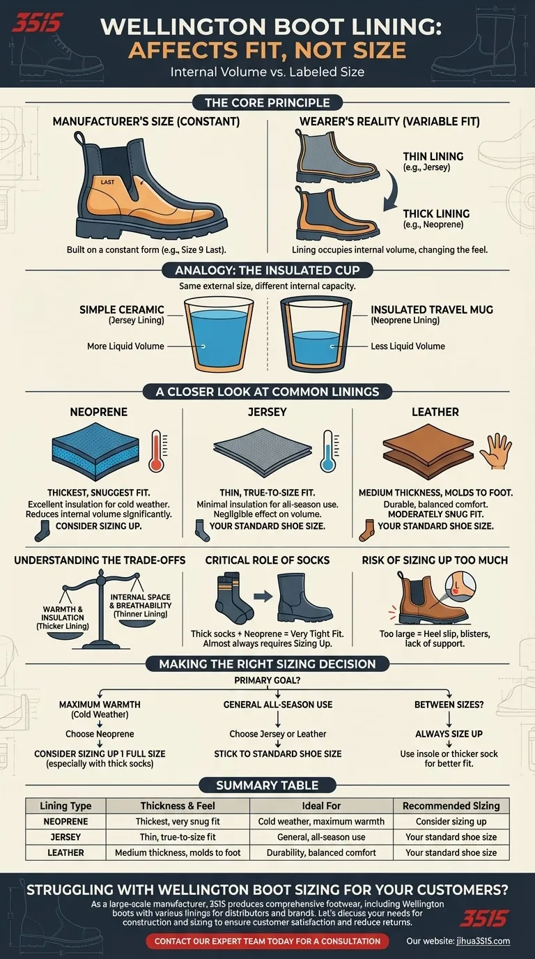 惠灵顿靴的衬里会影响尺码吗？获得完美合身的指南 图解指南