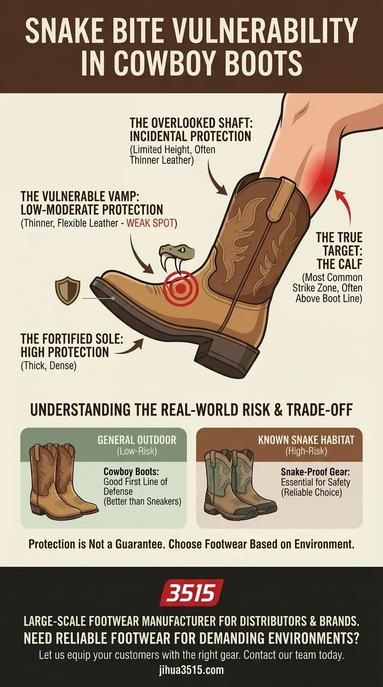 Quali zone del piede sono più vulnerabili ai morsi di serpente quando si indossano stivali da cowboy? Il punto debole critico rivelato Guida Visiva