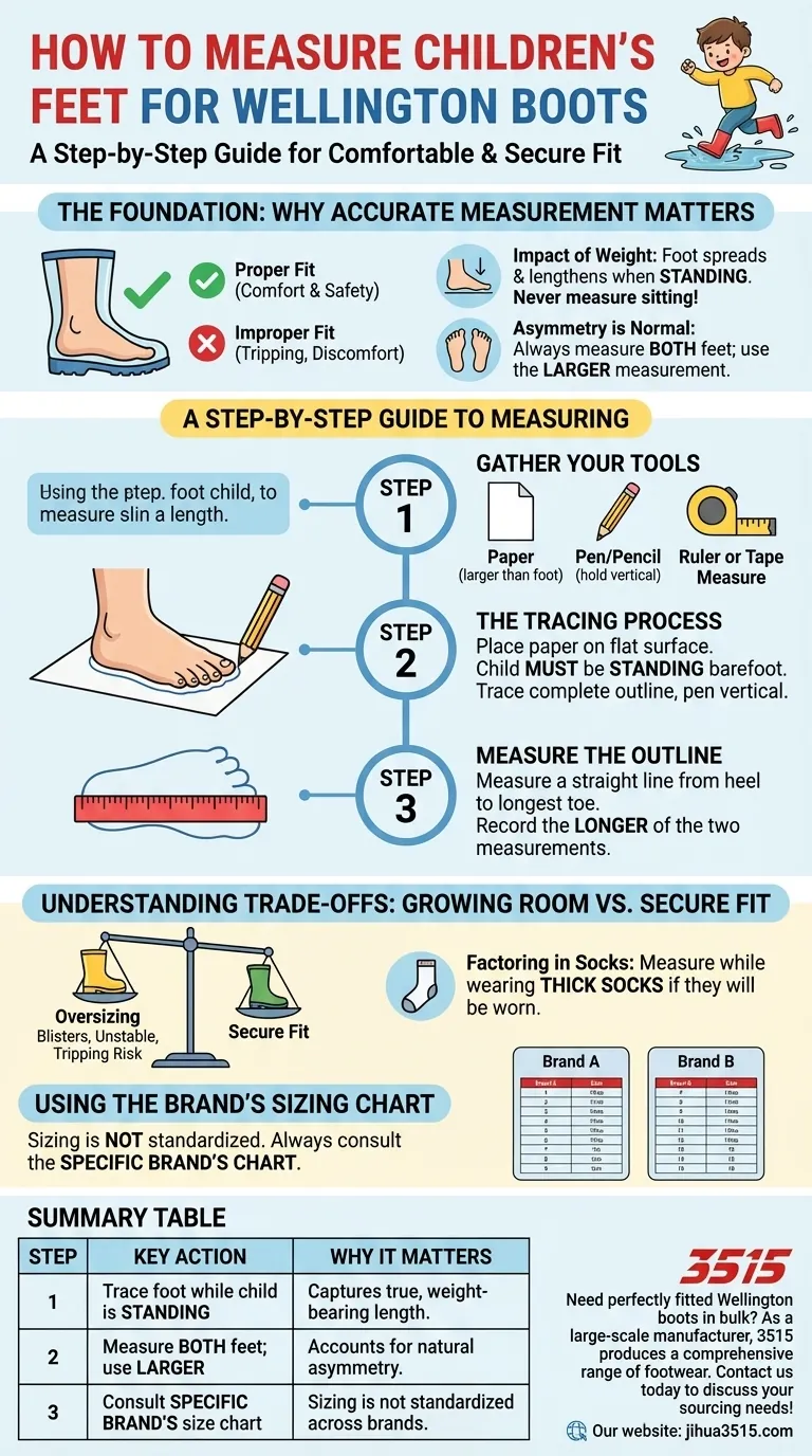 長靴の子供の足のサイズを測る方法は？完璧なフィットのためのステップバイステップガイド ビジュアルガイド