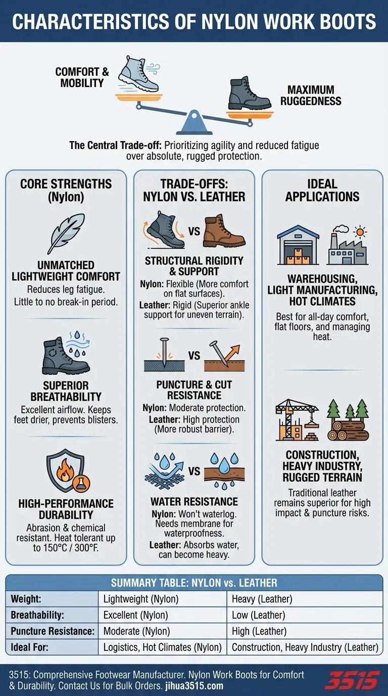나일론 작업화의 특징은 무엇인가요? 가볍고 통기성이 좋으며 하루 종일 편안합니다. 시각적 가이드