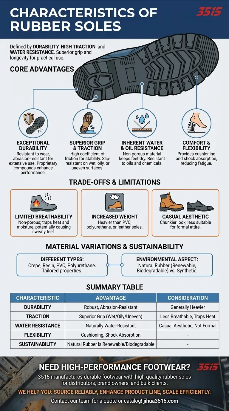 Quais são as características das solas de borracha? Durabilidade e tração incomparáveis para o seu calçado Guia Visual