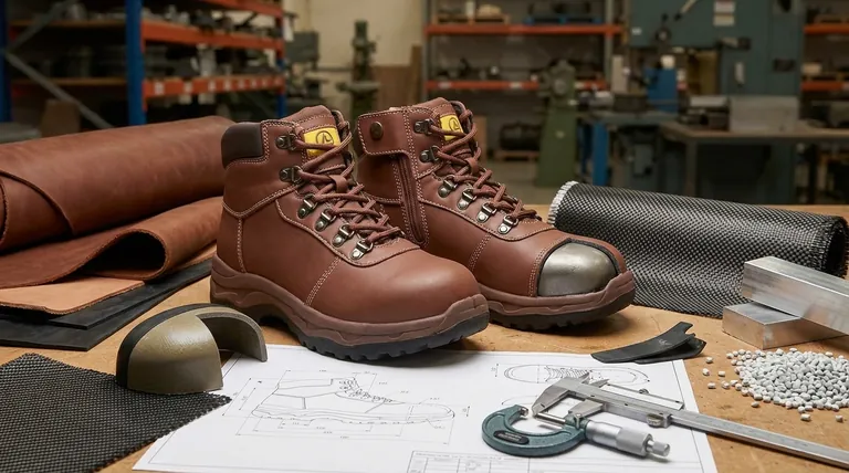 What are the main materials used in steel toe safety shoes? A Guide to Protective Footwear Construction