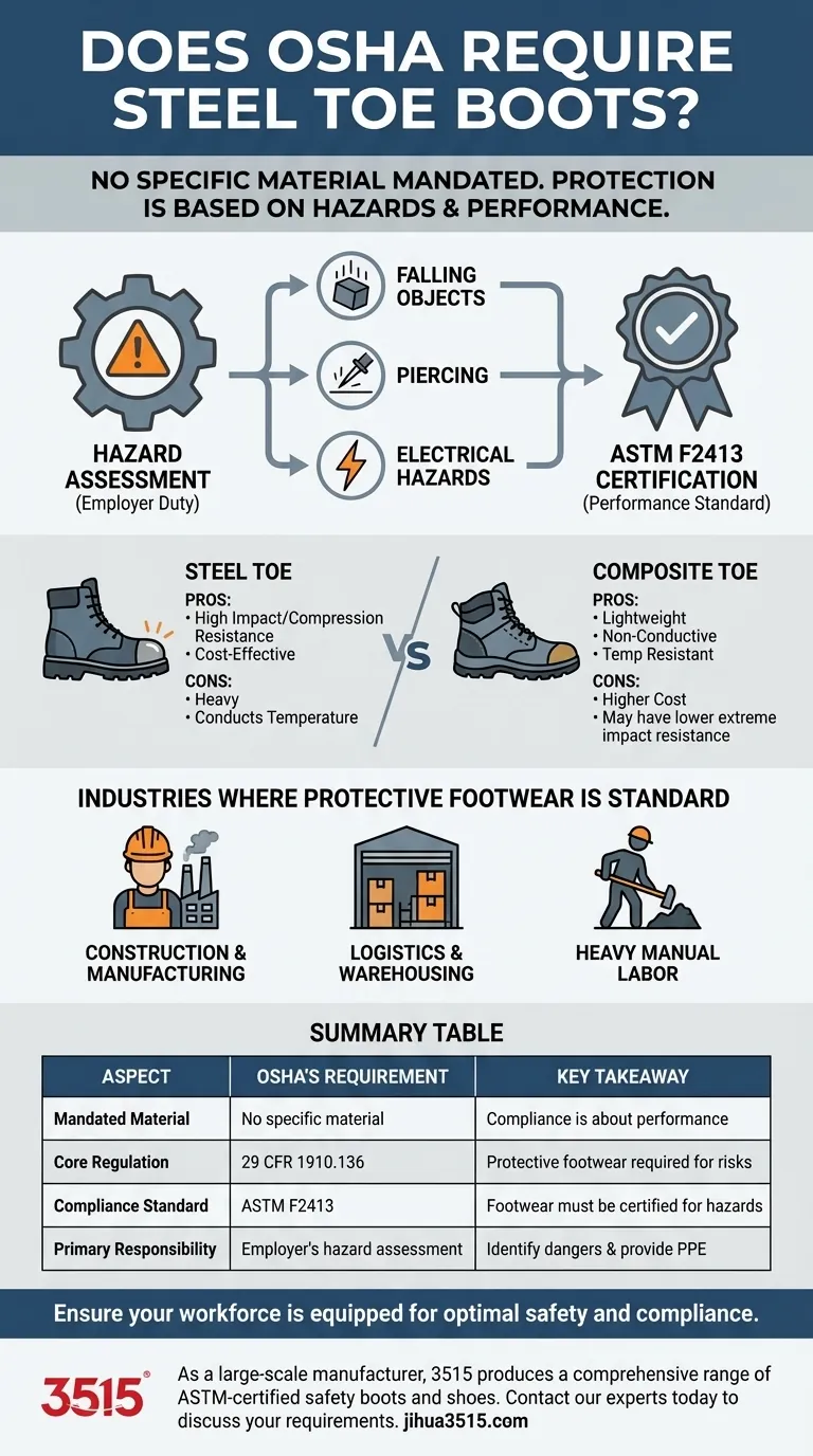 L'OSHA exige-t-il que des industries spécifiques portent des bottes à embout d'acier ? La vérité sur la conformité des chaussures de sécurité Guide Visuel